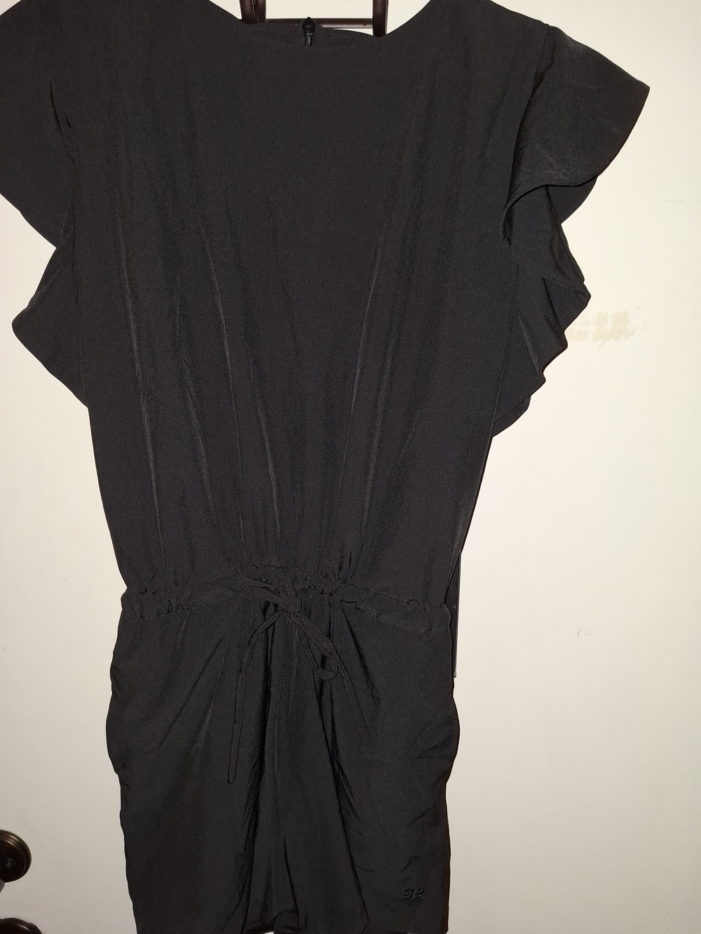 Albion Black Ruffle Sleeve Drawstring Tunic
